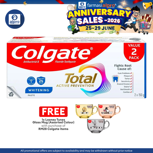 Colgate Total 12 Hour Protection Whitening 150g 2s | Long Hour Protection Colgate
