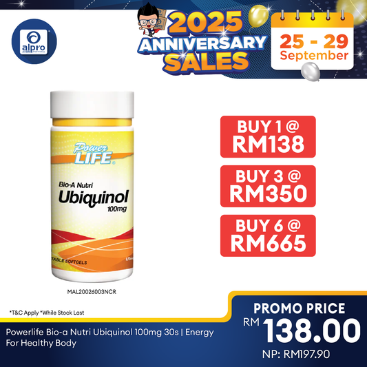 Powerlife Bio-A Nutri Ubiquinol 100mg 30s