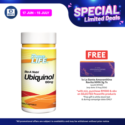 Powerlife Bio-A Nutri Ubiquinol 100mg 30s | Energy for Healthy Body Powerlife