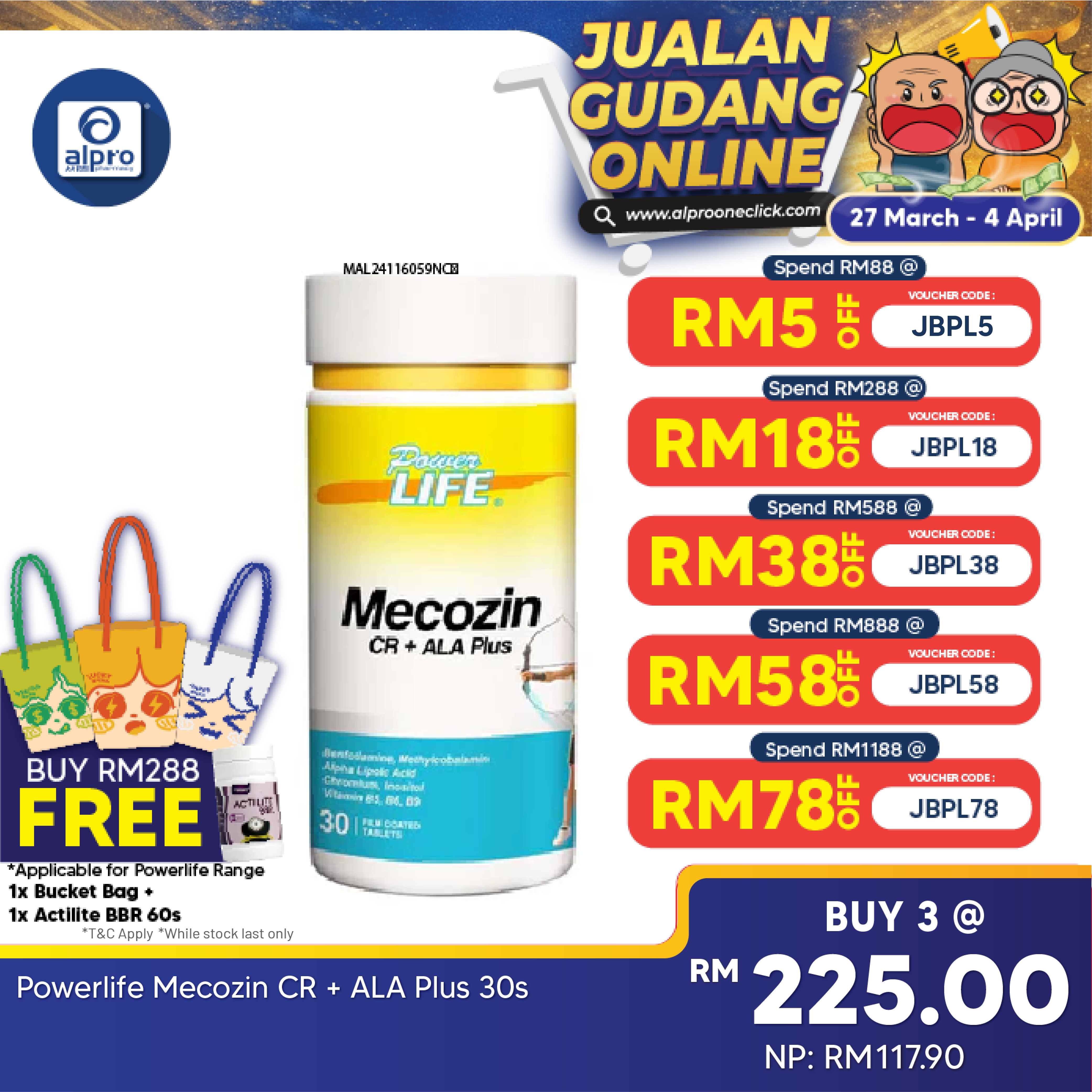 Powerlife Mecozin CR + ALA Plus 30s Powerlife
