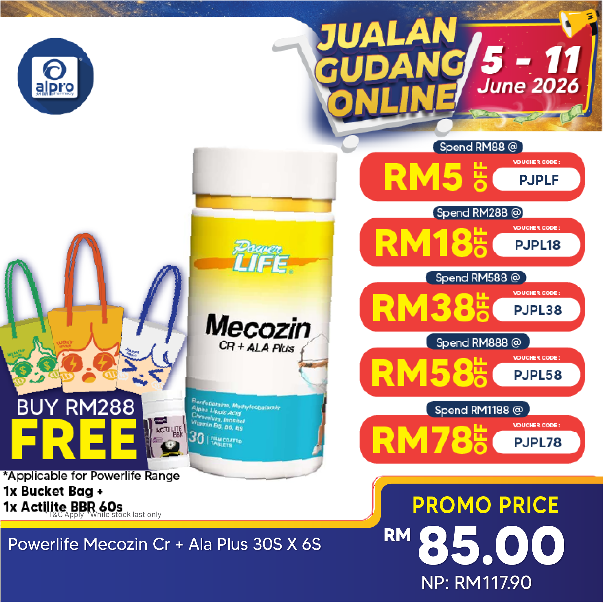 Powerlife Mecozin CR + ALA Plus 30s Powerlife