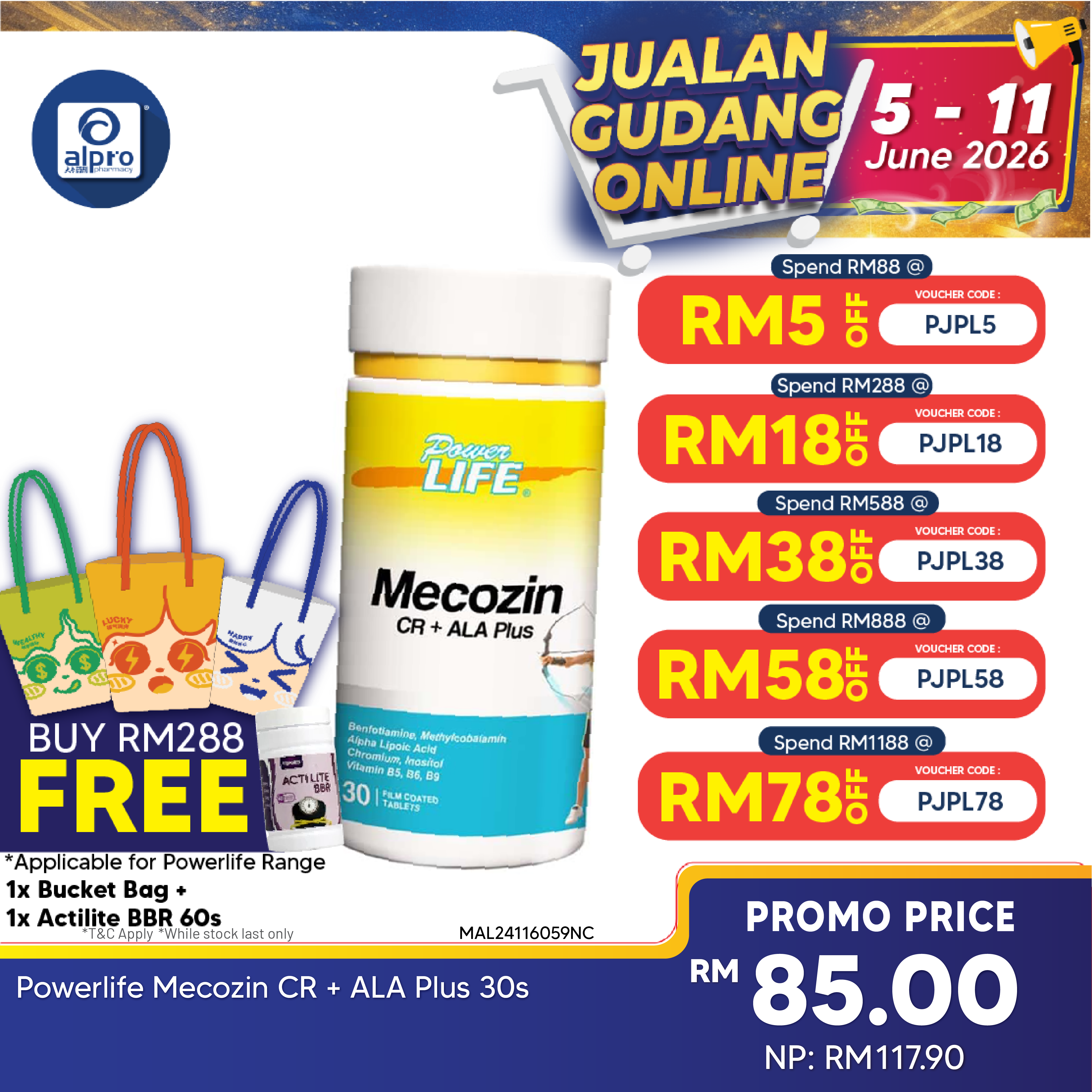 Powerlife Mecozin CR + ALA Plus 30s Powerlife