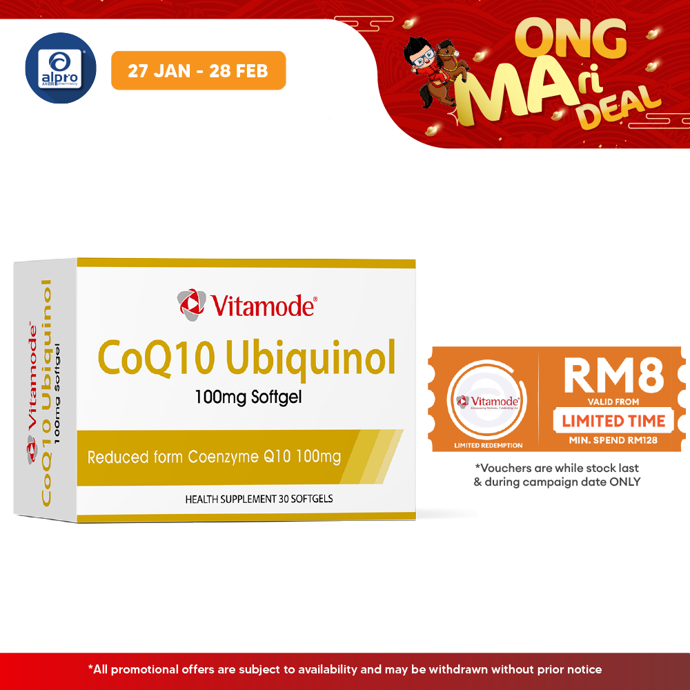Vitamode CoQ10 Ubiquinol 100mg Softgel 30s | Antioxidant Protection Vitamode