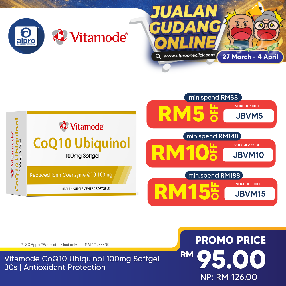 Vitamode CoQ10 Ubiquinol 100mg Softgel 30s | Antioxidant Protection Vitamode
