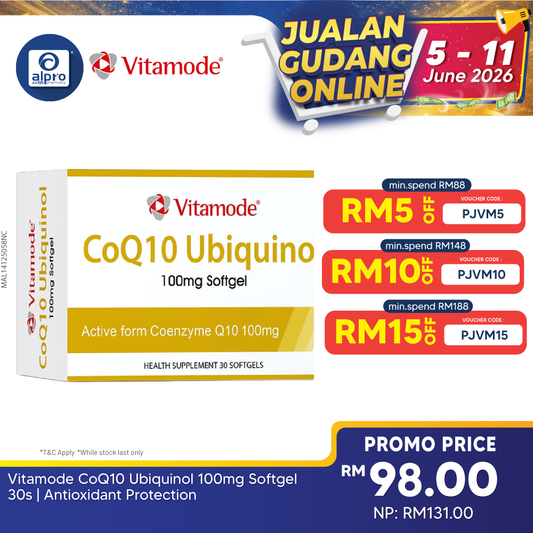 Vitamode CoQ10 Ubiquinol 100mg Softgel 30s | Antioxidant Protection Vitamode