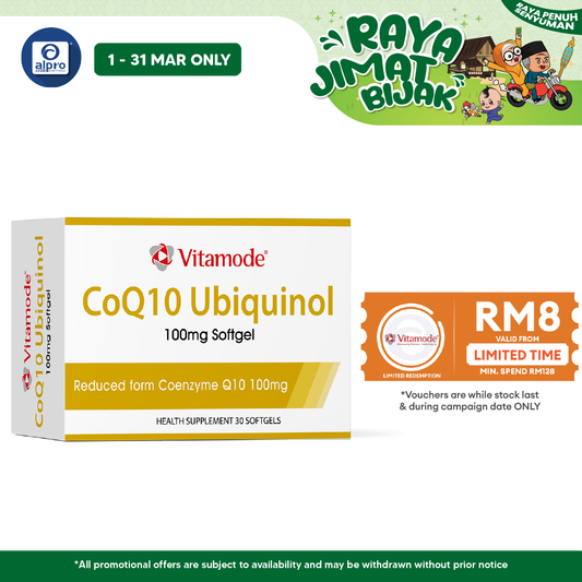 Vitamode CoQ10 Ubiquinol 100mg Softgel 30s | Antioxidant Protection Vitamode