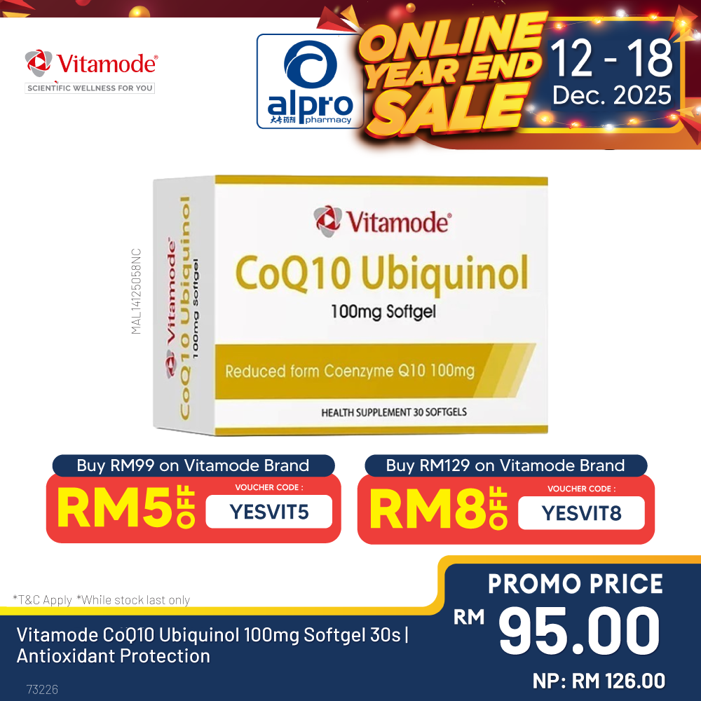 Vitamode CoQ10 Ubiquinol 100mg Softgel 30s | Antioxidant Protection Vitamode