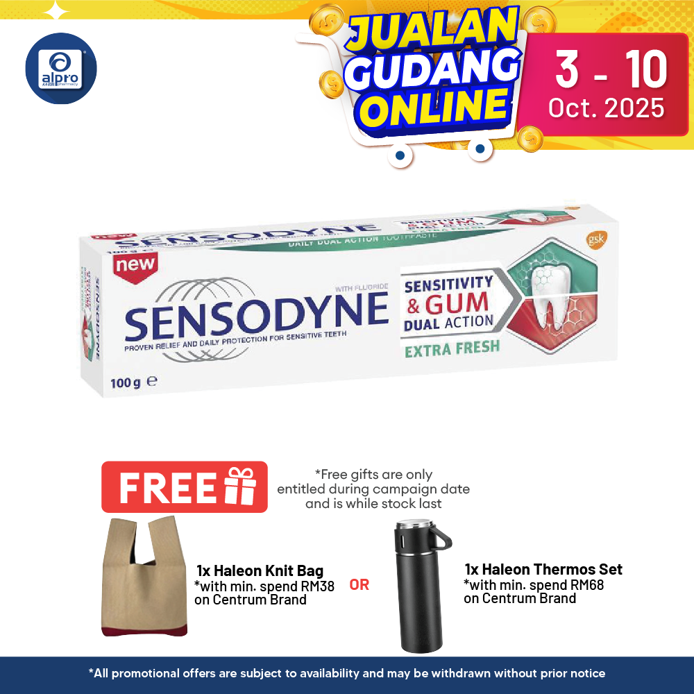 Sensodyne Sensitivity & Gum Extra Fresh 100g | Effectively Relieving Tooth Alpro Pharmacy