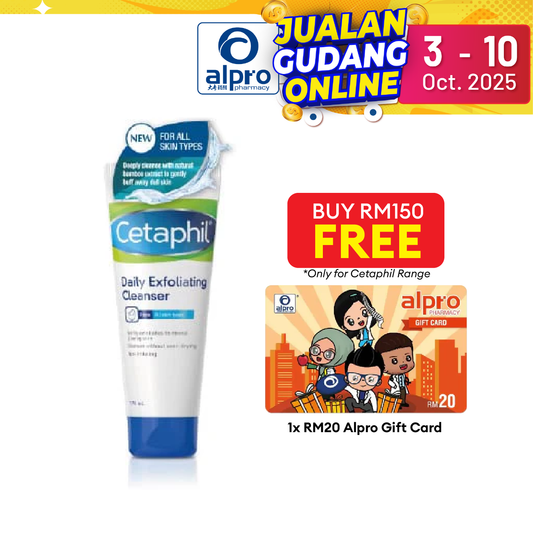Cetaphil Daily Exfoliating Cleanser 178ml | Improves Skin Texture Alpro Pharmacy