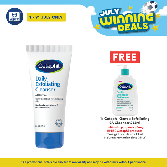 Cetaphil Daily Exfoliating Cleanser 178ml | Improves Skin Texture Cetaphil