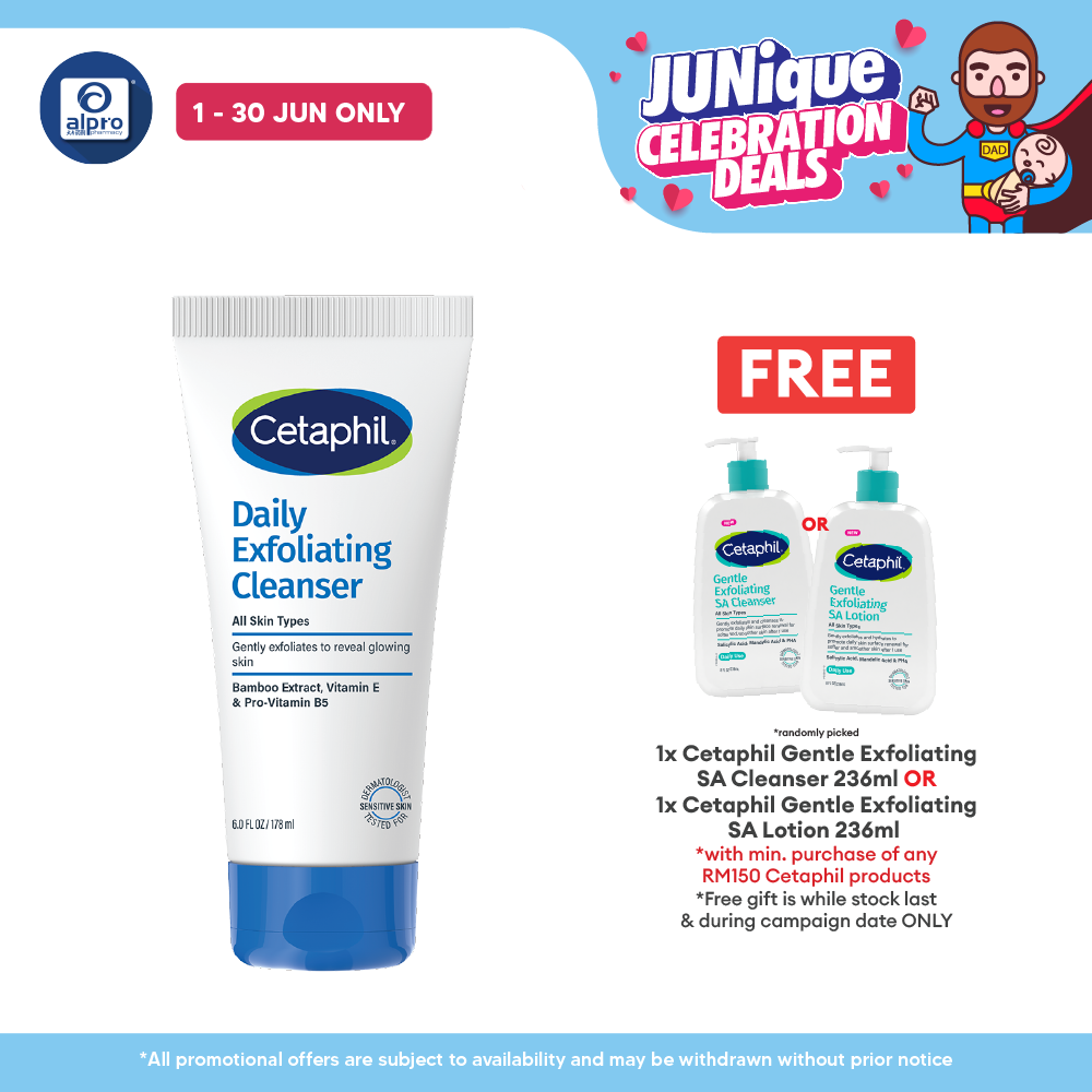 Cetaphil Daily Exfoliating Cleanser 178ml | Improves Skin Texture Cetaphil