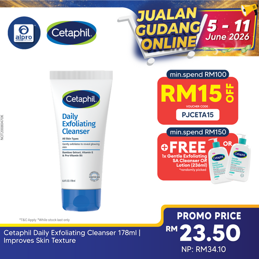 Cetaphil Daily Exfoliating Cleanser 178ml | Improves Skin Texture Cetaphil
