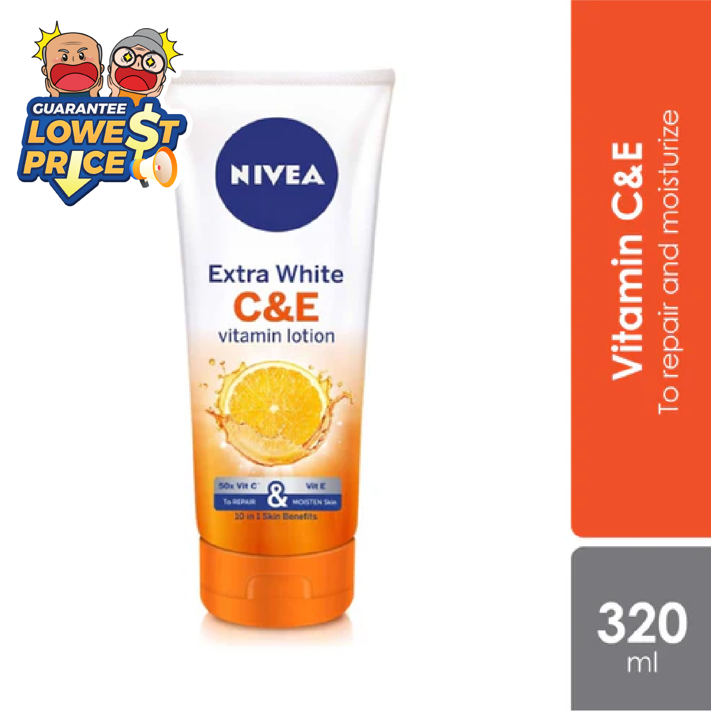 Nivea Extra White w Vitamin C & E Body Lotion 320ml | Repair & Moisturize Skin Alpro Pharmacy