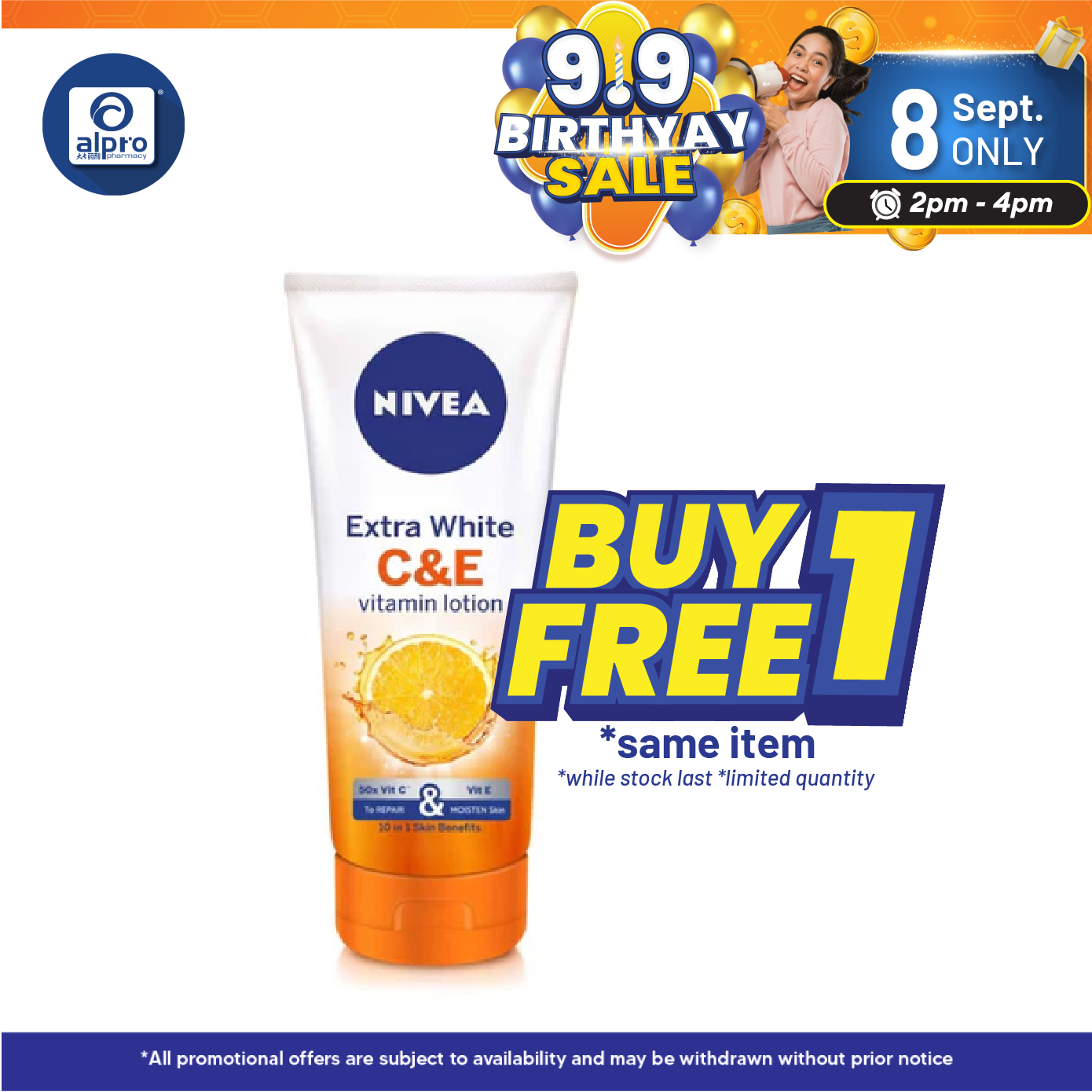 Nivea Extra White w Vitamin C & E Body Lotion 320ml | Repair & Moisturize Skin Alpro Pharmacy