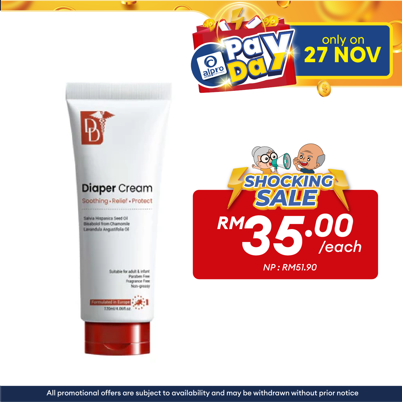 DD Adult Diaper Cream | Formulated In Europe To Relieve Skin Rashes Alpro Pharmacy