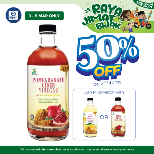 Surya Pomegranate Cider Vinegar With Natural Honey 450ml | Improve Heart Health & Memory Surya