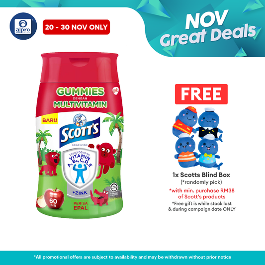 Scotts Multivitamin Gummies Apple 60s | Supports Growth Development Scotts