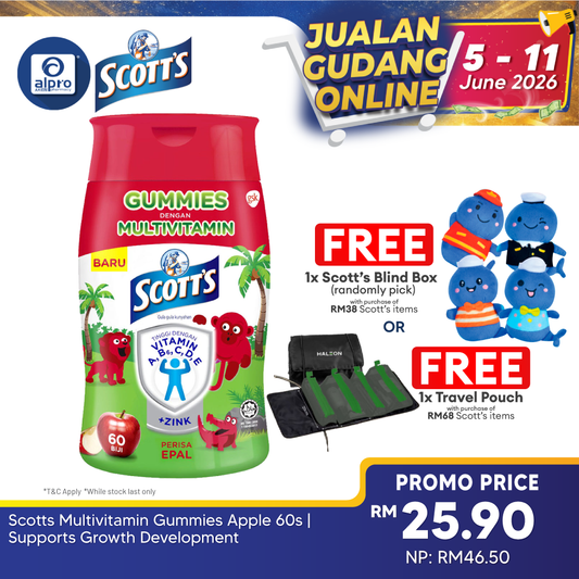 Scotts Multivitamin Gummies Apple 60s | Supports Growth Development Scotts