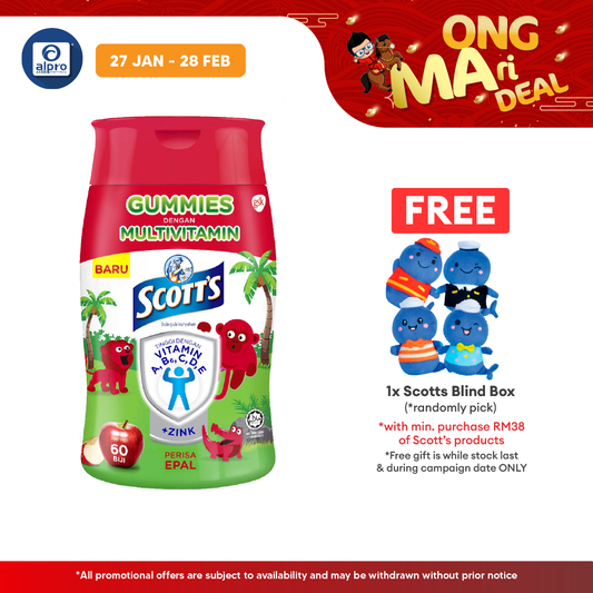 Scotts Multivitamin Gummies Apple 60s | Supports Growth Development Scotts