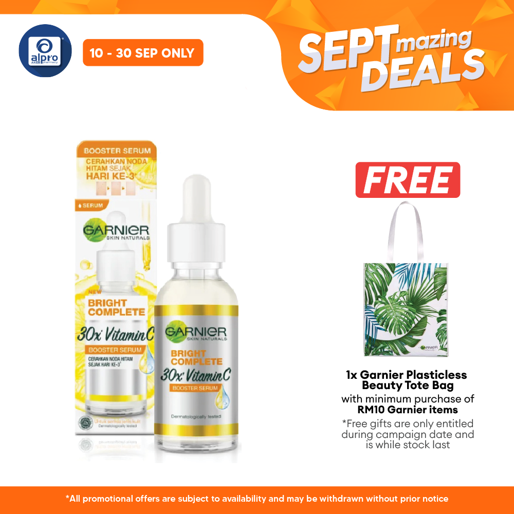 Garnier Light Complete Booster Serum 30ml | Brighten Dark Spots In 3 Days Alpro Pharmacy