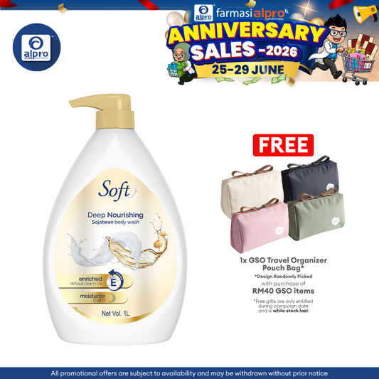 GSO Soft Deep Nourishing Soja Bean Body Wash 1000ml | Soften and Protect Skin GSO