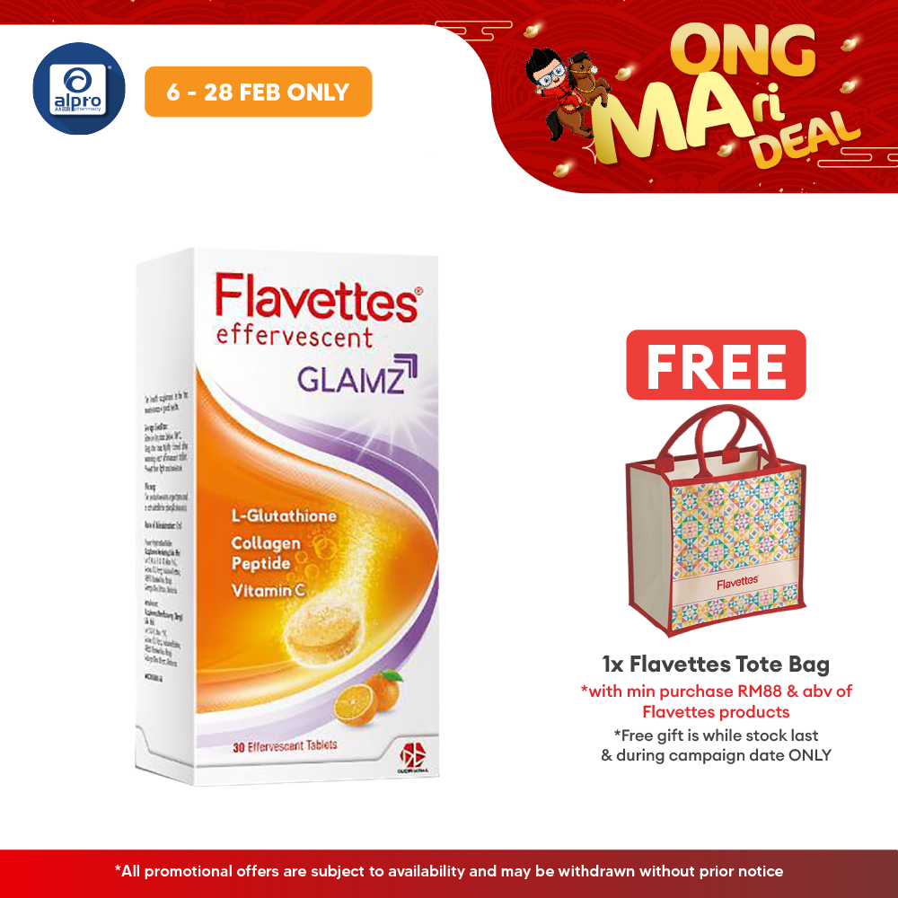 Flavettes Glamz Effervescent 30s | Skin Nourishment Alpro Pharmacy