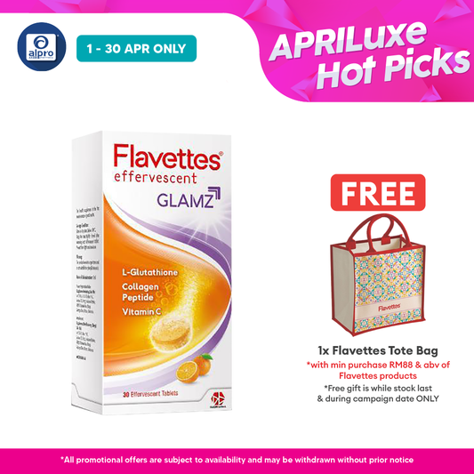 Flavettes Glamz Effervescent 30s | Skin Nourishment Alpro Pharmacy