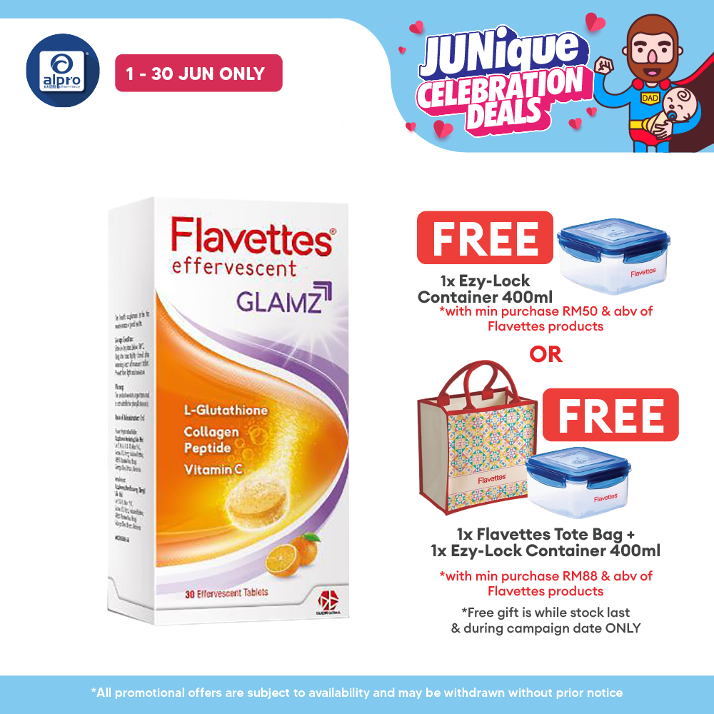 Flavettes Glamz Effervescent 30s | Skin Nourishment Alpro Pharmacy