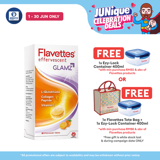 Flavettes Glamz Effervescent 30s | Skin Nourishment Alpro Pharmacy