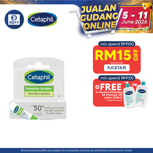 Cetaphil Protective Lip Balm SPF50+ 8ml | Soothe Dry Lips Cetaphil