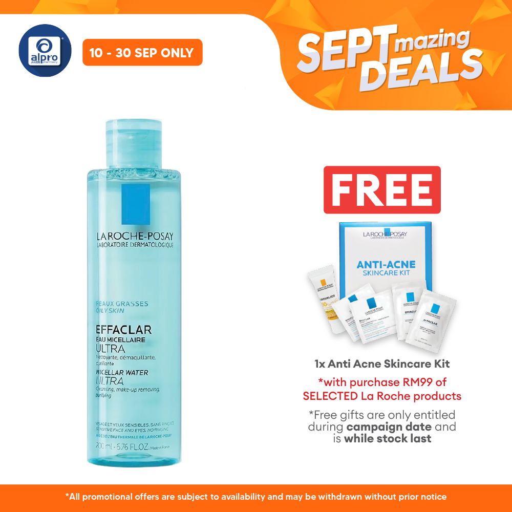 La Roche Posay Effaclar Micellar Water 200ml | Effectively Removes Impurities and Dirt Alpro Pharmacy
