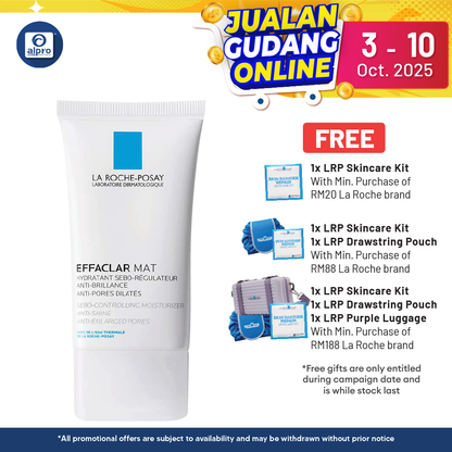 La Roche Posay Effaclar Mat Moisturiser 40ml | Mattifies Skin and Tightens Pores Alpro Pharmacy