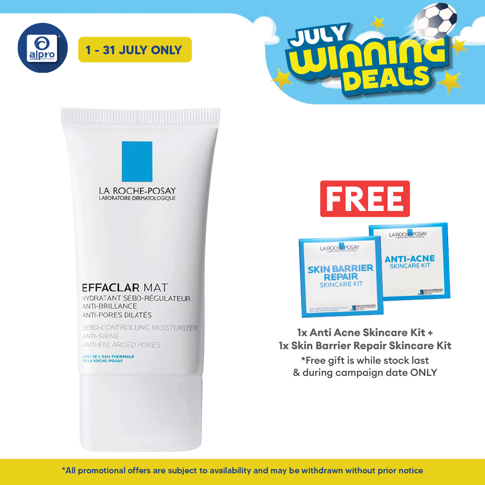 La Roche Posay Effaclar Mat Moisturiser 40ml | Mattifies Skin and Tightens Pores La Roche Posay