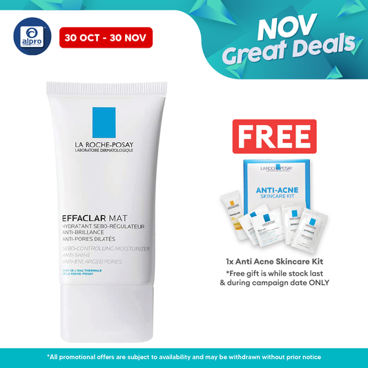 La Roche Posay Effaclar Mat Moisturiser 40ml | Mattifies Skin and Tightens Pores Alpro Pharmacy