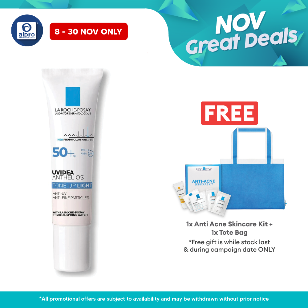 La Roche Posay UVidea Tone-up Light Cream 30ml | Instanly Brightens Alpro Pharmacy
