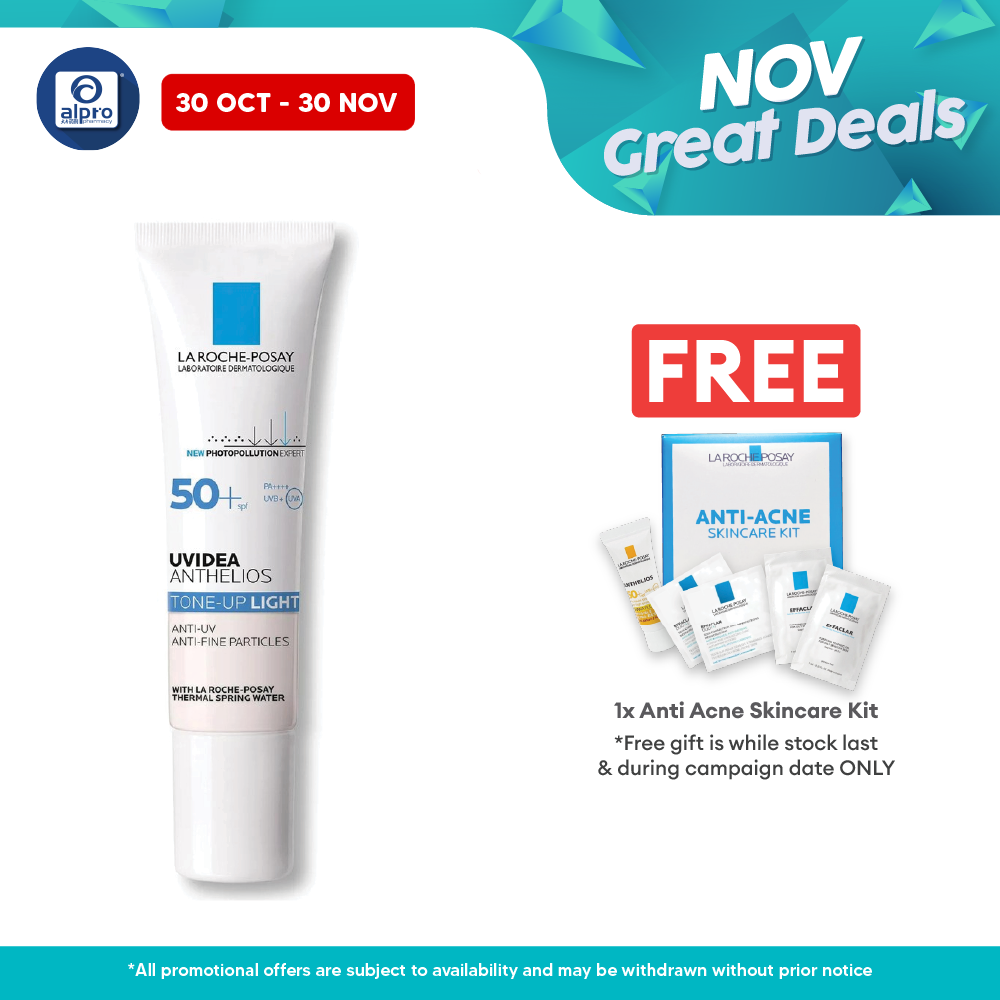 La Roche Posay UVidea Tone-up Light Cream 30ml | Instanly Brightens Alpro Pharmacy