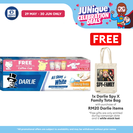 Darlie All Shiny White Baking Soda 140g 2s Free 1 Sanrio Coffee Mug Darlie