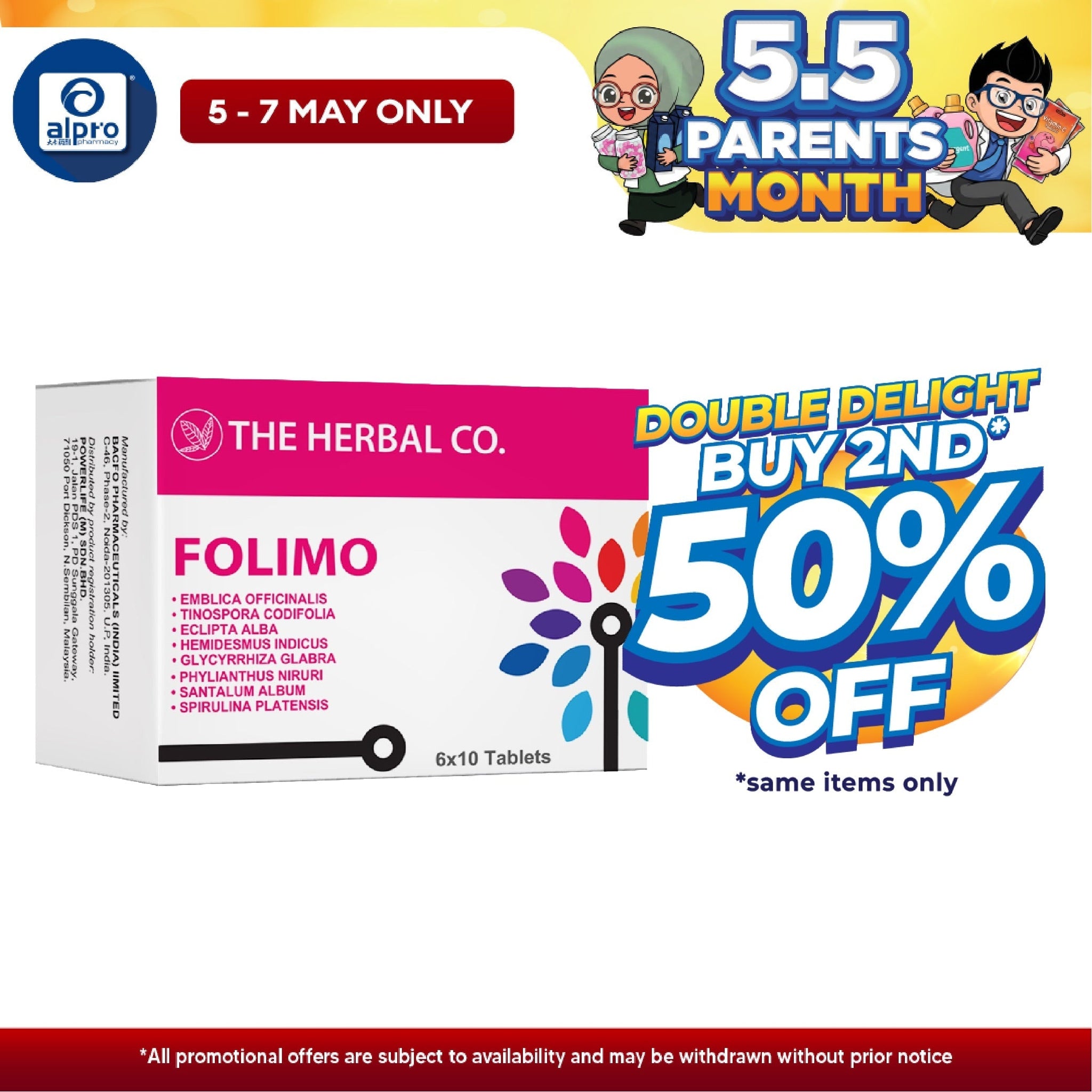 THC Folimo 6x10 Tablets | Hair Growth Supplement The Herbal Co