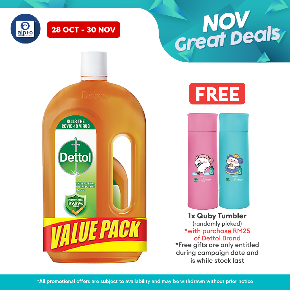 Dettol Antiseptic Liquid 1liter with Free 250ml | Helps Protect Against Harmful Bacteria Dettol