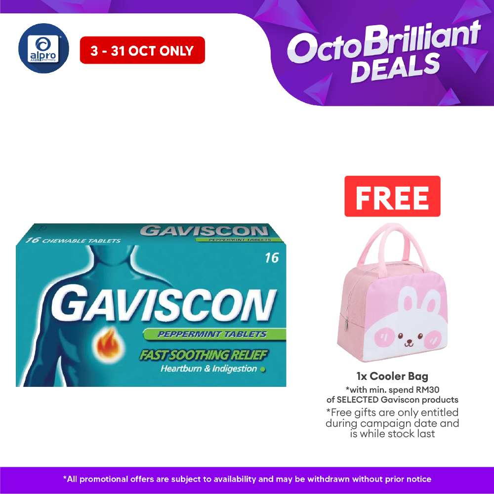Gaviscon Peppermint Tabs 250mg 16s Alpro Pharmacy
