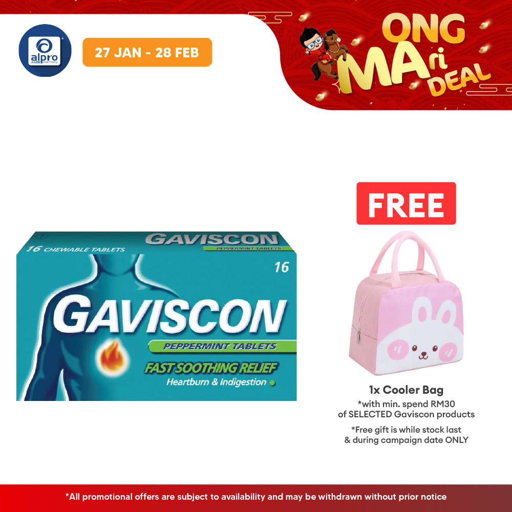 Gaviscon Peppermint Tabs 250mg 16s Gaviscon