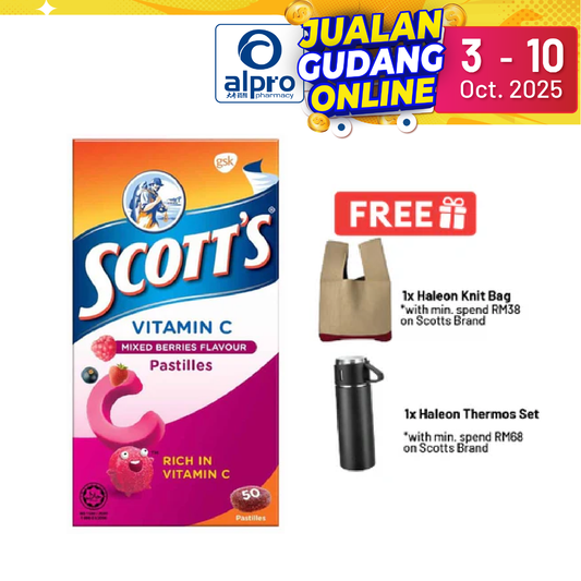 Scotts Vitamin C Pastilles (Mixed Berries) 50s | For Children Above 2 Years Old Alpro Pharmacy