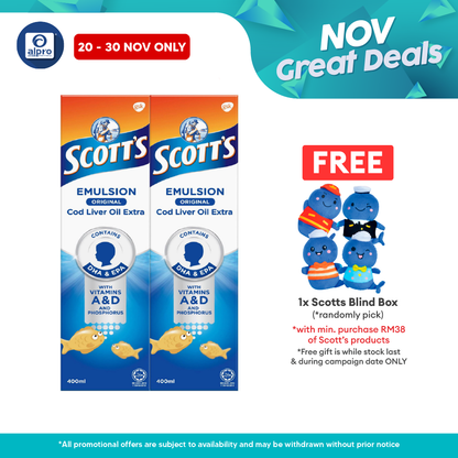 Scotts Emulsion Cod Liver Oil Original 2x400ml | Brain Health Scotts
