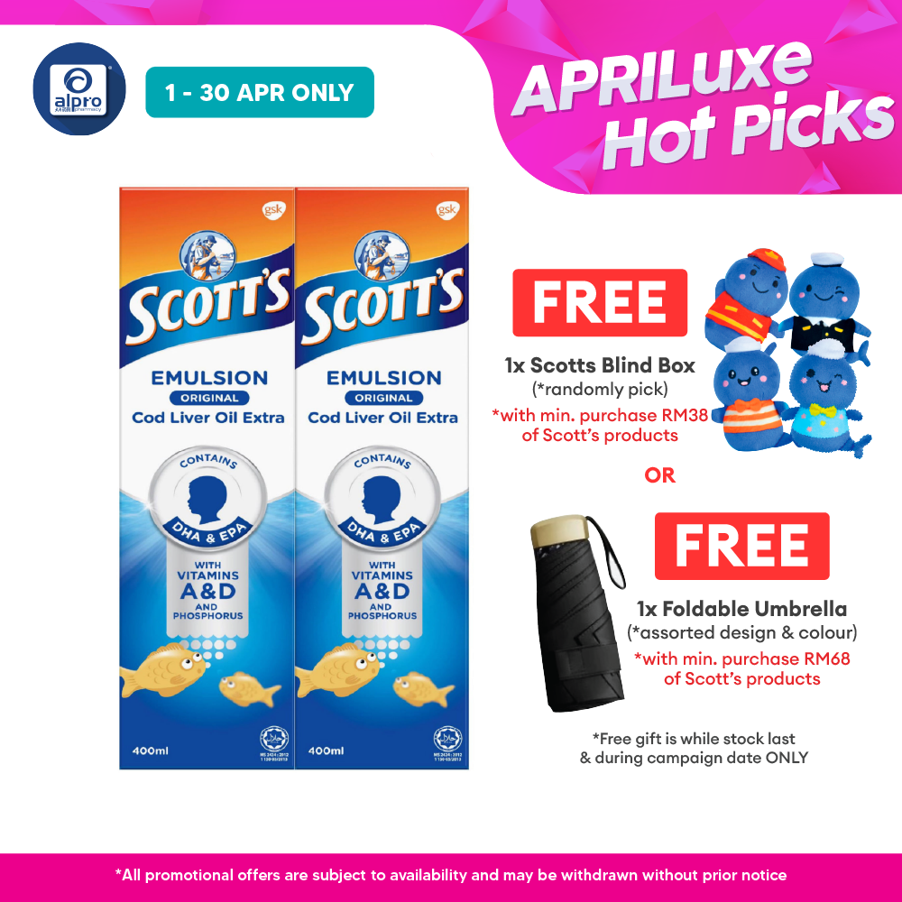 Scotts Emulsion Cod Liver Oil Original 2x400ml | Brain Health Scotts