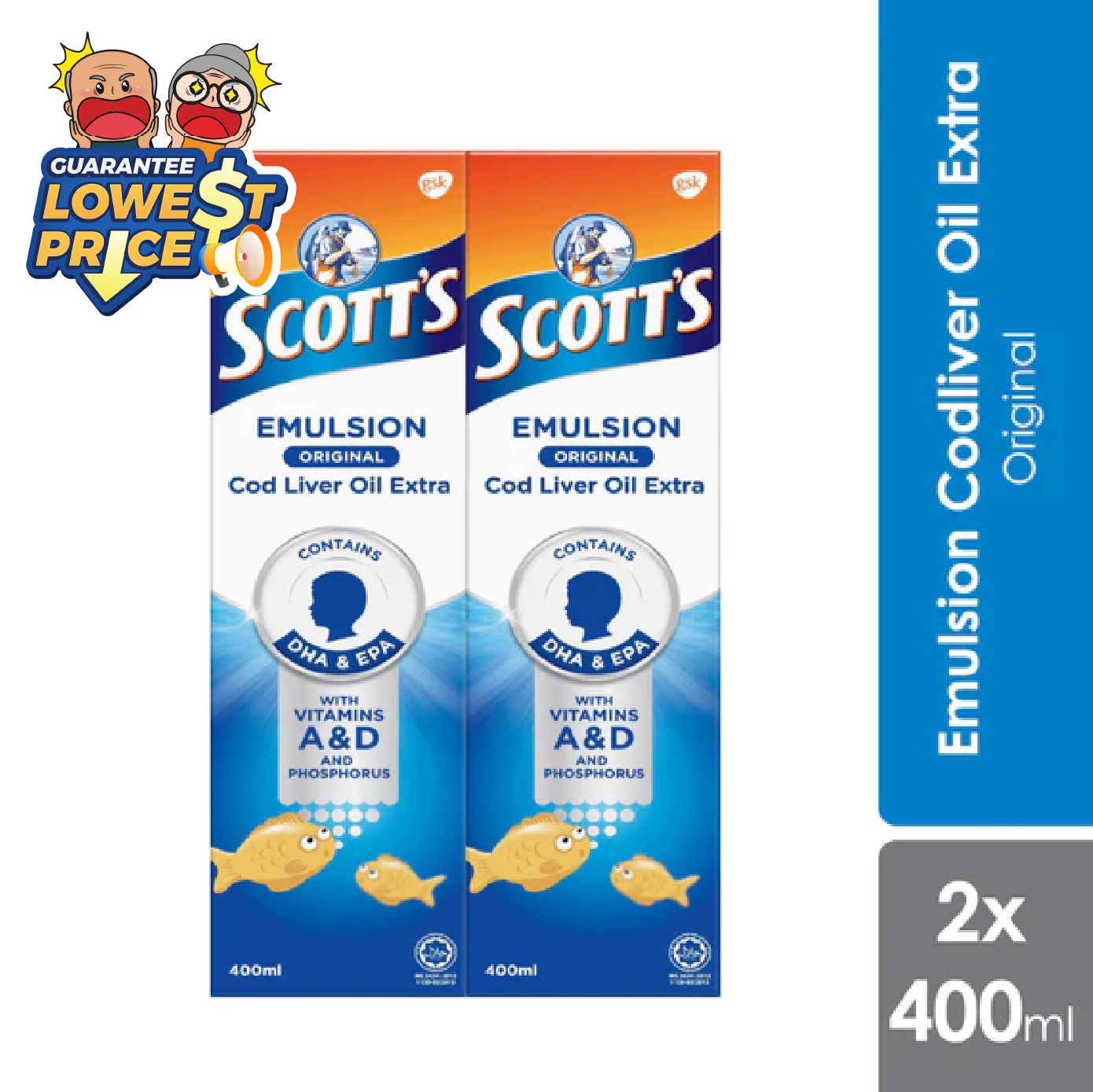 Scotts Emulsion Cod Liver Oil Original 2x400ml | Brain Health Scotts