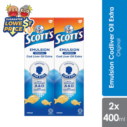 Scotts Emulsion Cod Liver Oil Original 2x400ml | Brain Health Scotts