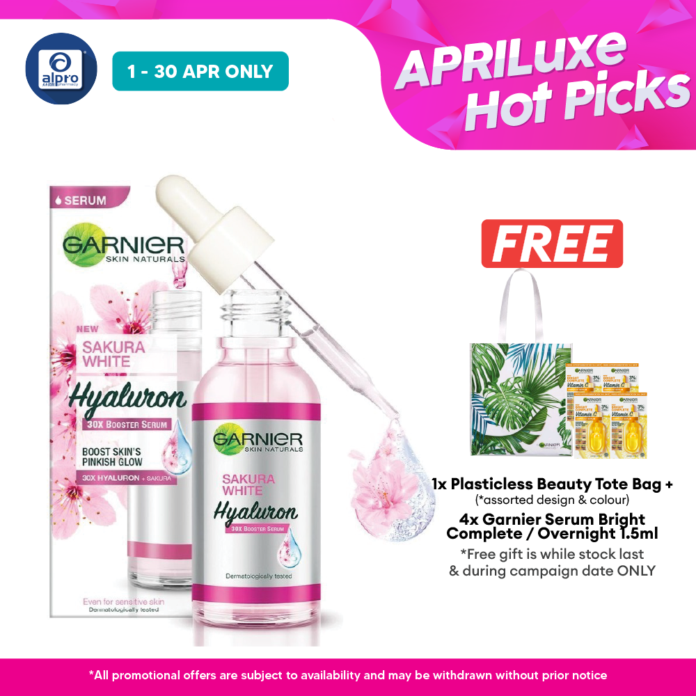 Garnier Sakura White Pinkish Booster Serum 30ml | Hydrate and Brighten Alpro Pharmacy