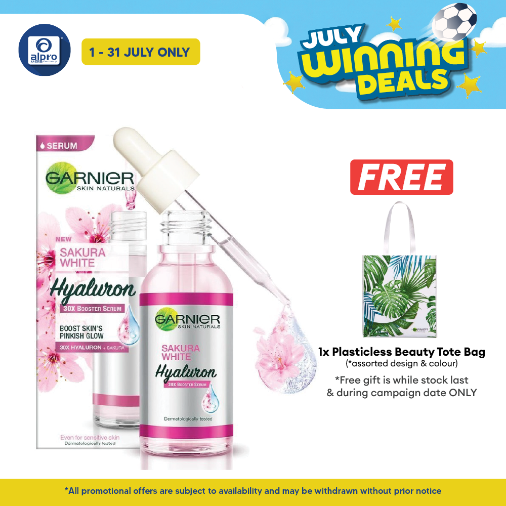 Garnier Sakura White Pinkish Booster Serum 30ml | Hydrate and Brighten Alpro Pharmacy