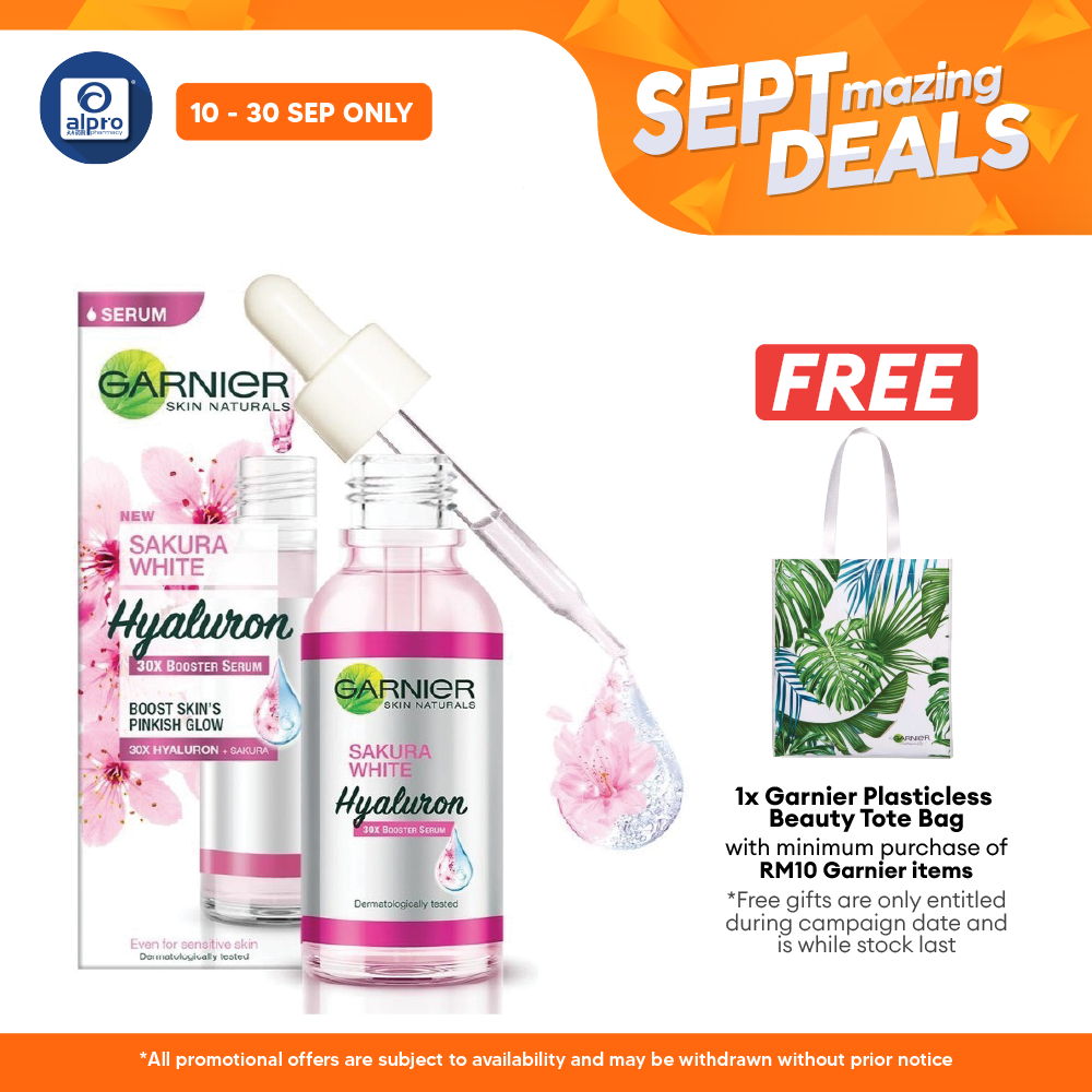 Garnier Sakura White Pinkish Booster Serum 30ml | Hydrate and Brighten Alpro Pharmacy