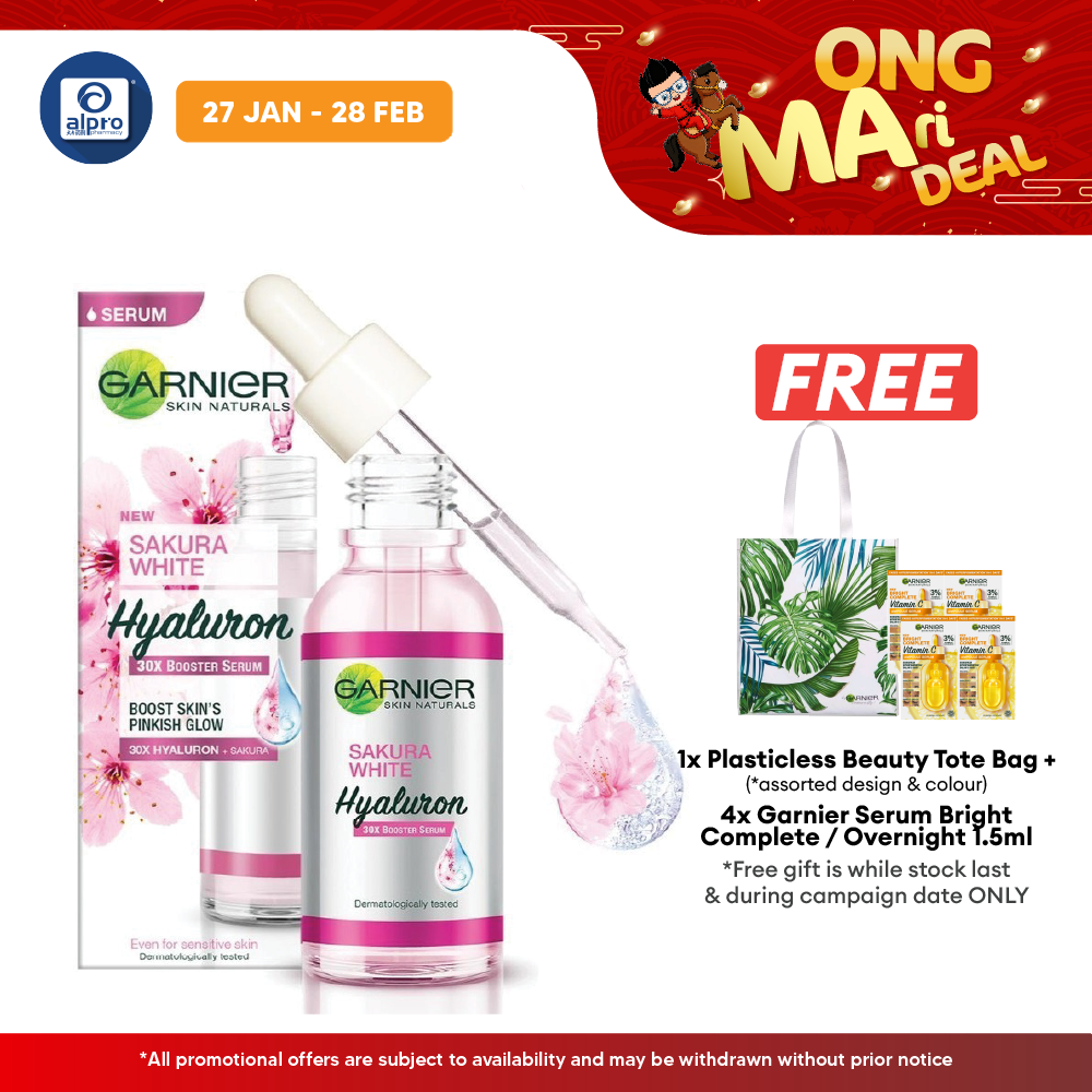Garnier Sakura White Pinkish Booster Serum 30ml | Hydrate and Brighten Alpro Pharmacy